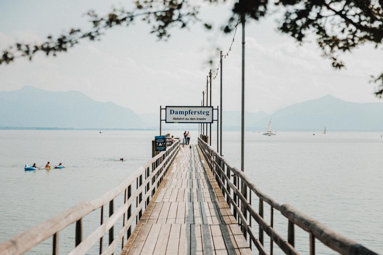 Chiemsee Ferienwohnung Gartenblick Prien am Chiemsee Esterno foto